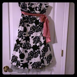 Ladies cocktail black and white dress